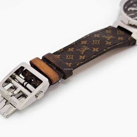 ⌚ Louis Vuitton Tambour GM Monogram Steel Watch – 39mm Brown - Picture 4 of 9